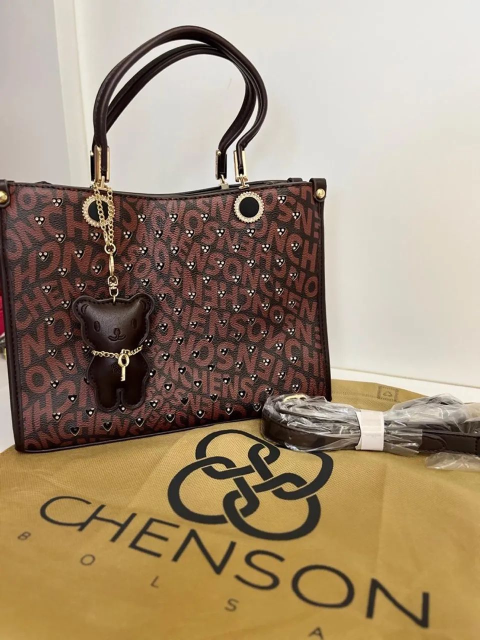 Bolsa Tote Chenson Monogramada Marrom - Foto 5