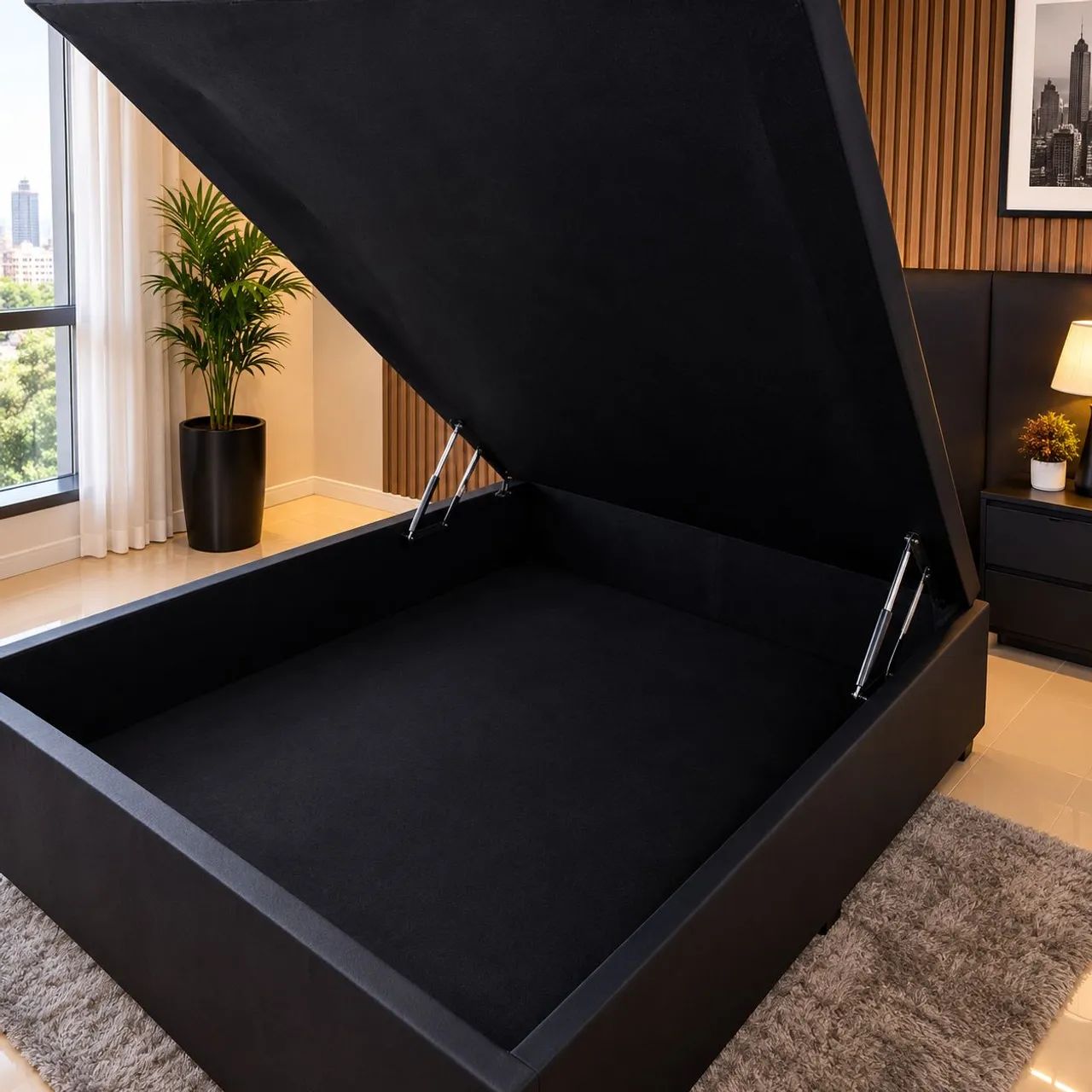 Base cama box baú casal entrega 