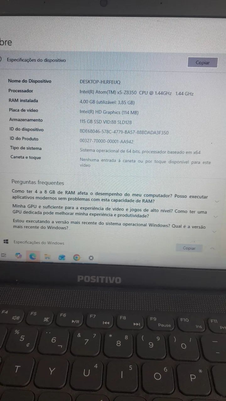 Notebook Positivo Motion 128G. 4g RAM - Foto 5