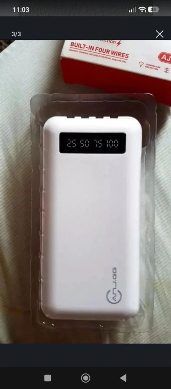 powerbank 20000mAh branco novo