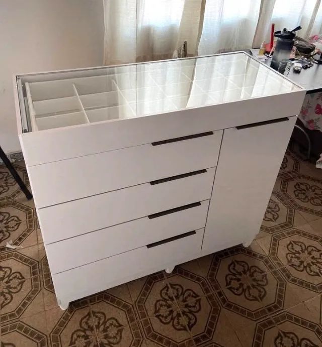 Cômoda com Porta Joias 4 Gavetas 1 Porta (Novo) Entrega Grátis! 