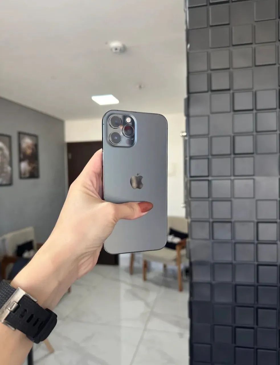 IPHONE 12 PRO MAX 128 GB SEMI NOVO PRETO - Foto 3
