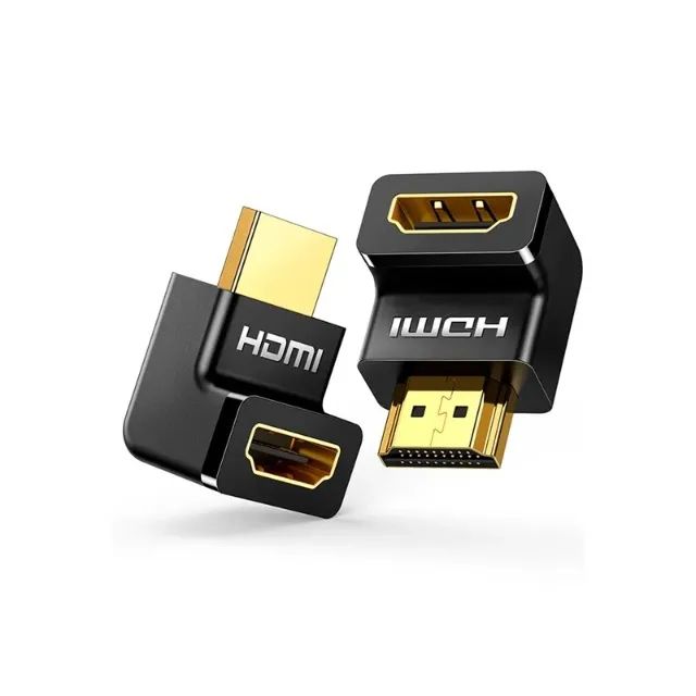 Adaptador Ugreen HDMI para HDMI F 90° abaixo HD112 - Preto - Foto 3