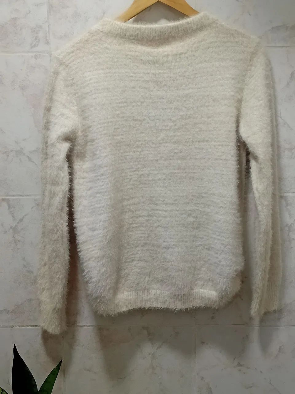 Blusa de lã acrílica off white  - Foto 3