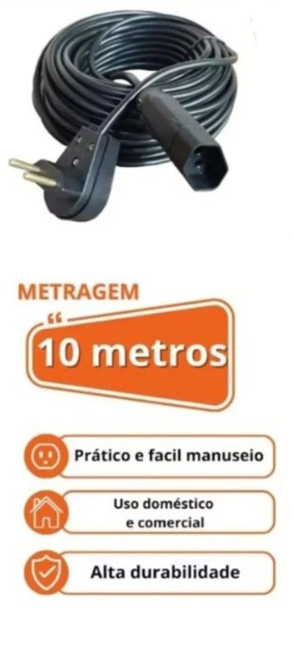 EXTENSÃO ELÉTRICA 10M CABO PP FIO 2X1  - Foto 2