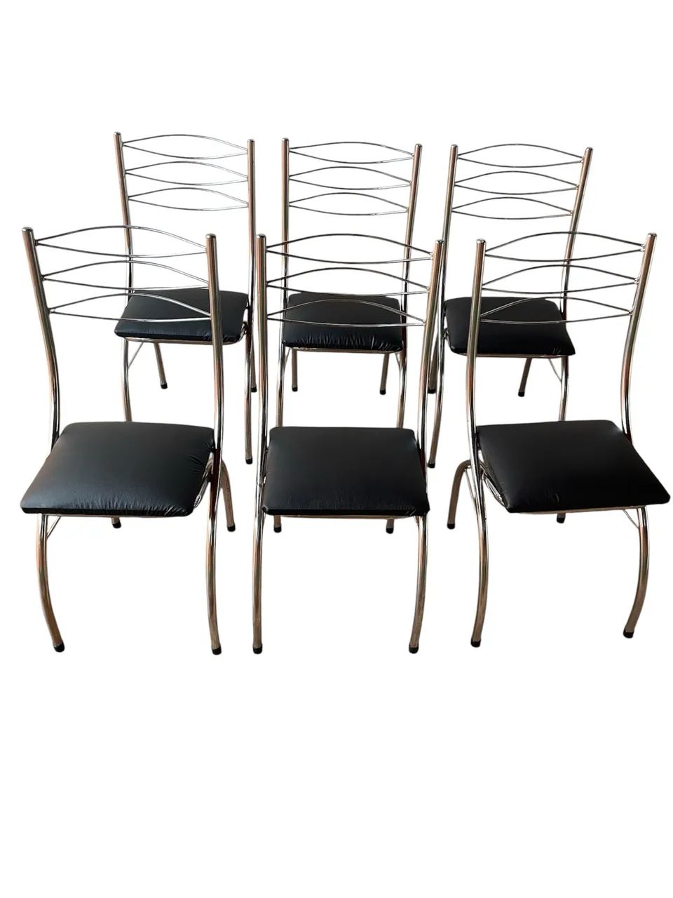 6 Cadeiras de Mesa de Jantar Cromadas - Foto 4