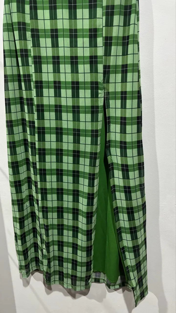 Vestido xadrez verde - Foto 3