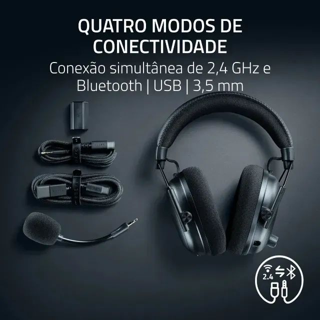 Headset Gamer Razer BlackShark V3 Pro Sem Fio, Preto - Foto 3