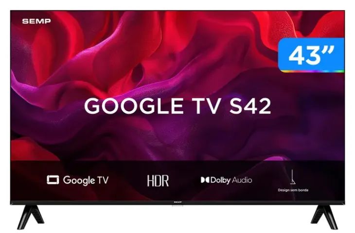 Smart TV 43" Full HD LED Semp S42 Google TV 2 HDMI