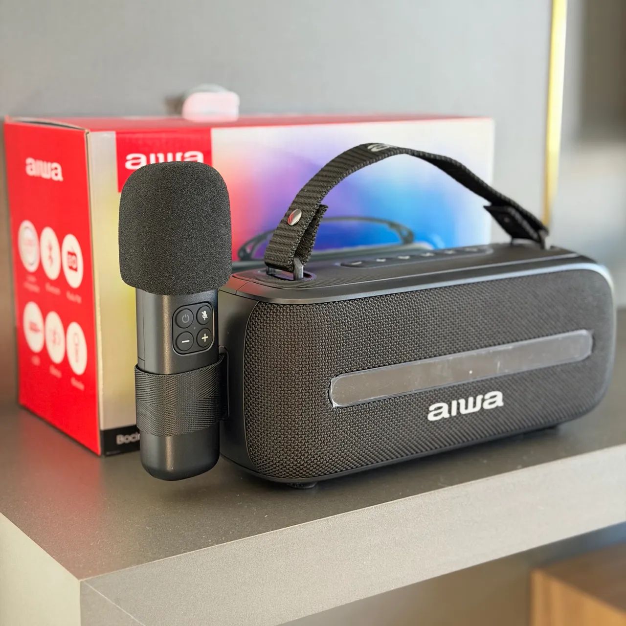 Caixa de Som AIWA karaokê bluetooth 