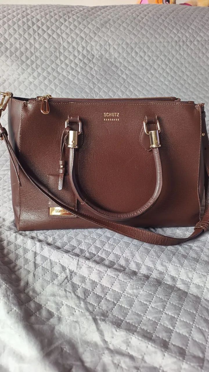 Bolsa Tote Tiracolo Lorena Couro Marrom