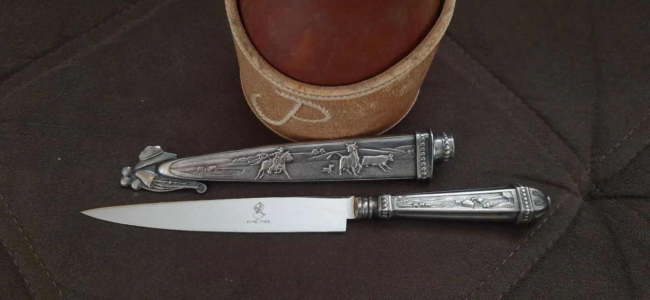 Faca prateada elmo antiga - Foto 2