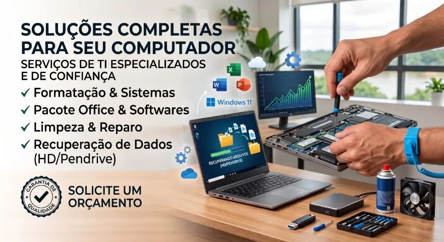 Assistência Técnica TI | Formatação, Limpeza, Programas e Hardware