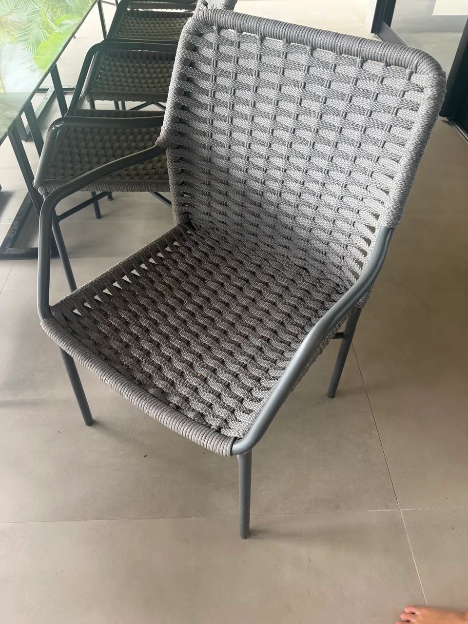 cadeira aluminio com cordas náuticas tenho 12 unidades. Valor da unidade .