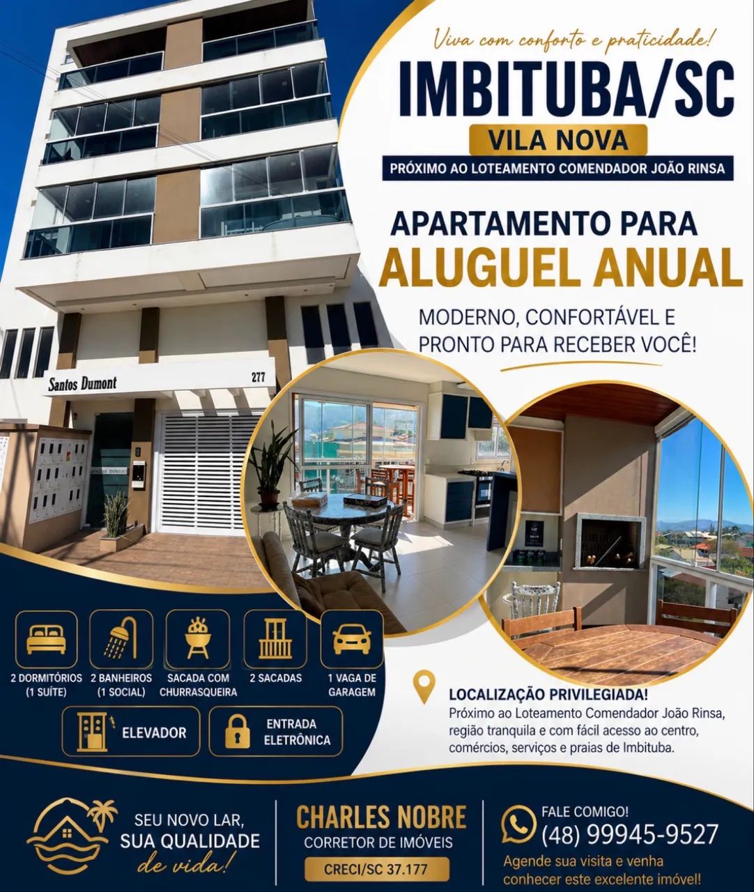 Apartamento com suite e um quarto c vista para o pôr do sol