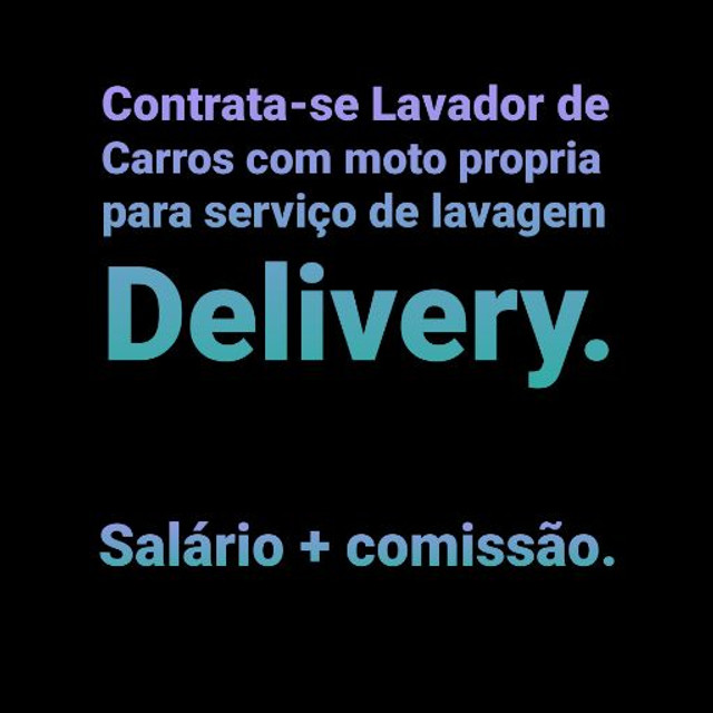 Contrata-se lavador de carro com moto própria