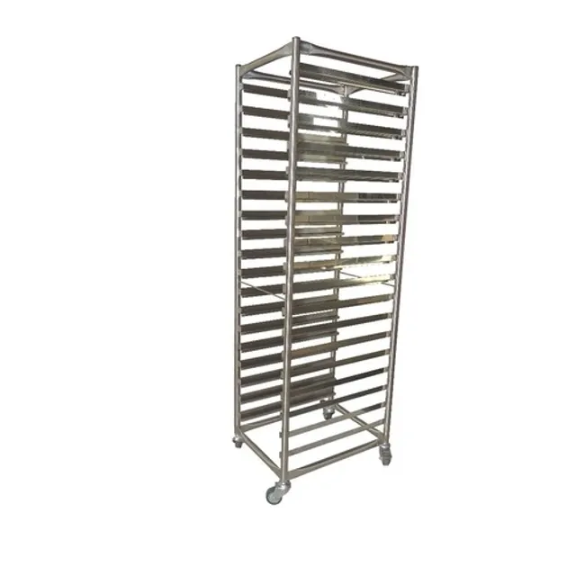 Carrinho porta assadeiras em aço inox 304 usado