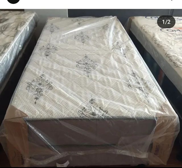 CAMA BOX SOLTEIRO ESPUMA,NOVA