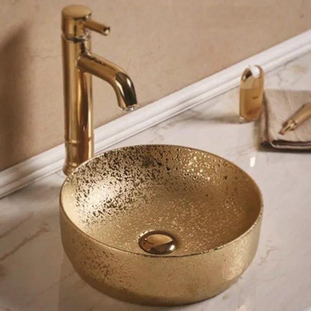 Cuba Apoio Evier Gold Banheiro Dourado 35cm  - Foto 3