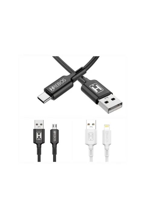 Cabo para celular, Hrebos Original, 1m, V8, Tipo-c, Lightning (Novo)