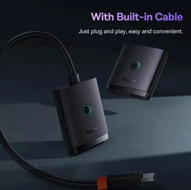 Baseus Switch Bidirecional Cabo Hdmi 2x1 4k Tv Ps4 Xbox 60hz - Foto 3