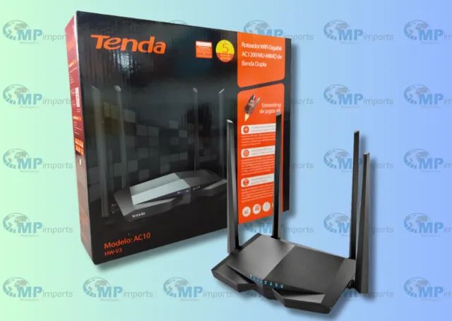 Loja MP Imports: Roteador Gigabit Wifi Mu-mimo AC10 Preto 110/220v tenda - Modelo AC1200 - Foto 3