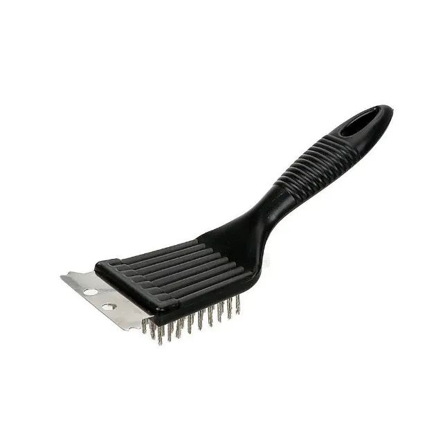 Escova Limpa Grelha De Churrasqueira Espátula Cerdas De Aço Gordura
