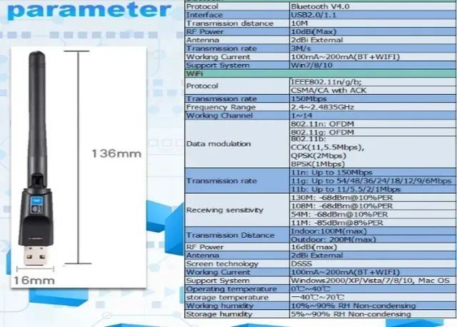 Adaptador W-FI Bluethooth n Usb RTL8323B - Foto 2