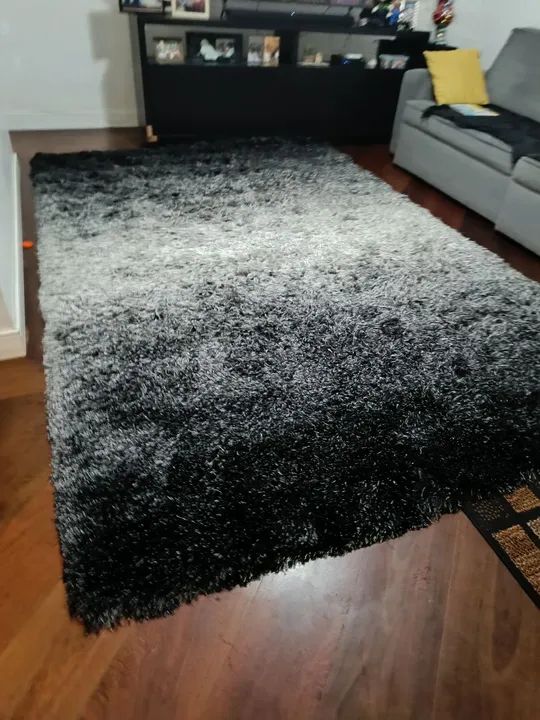 Tapete Peludo Cinza e Preto (mesclado) - Foto 3