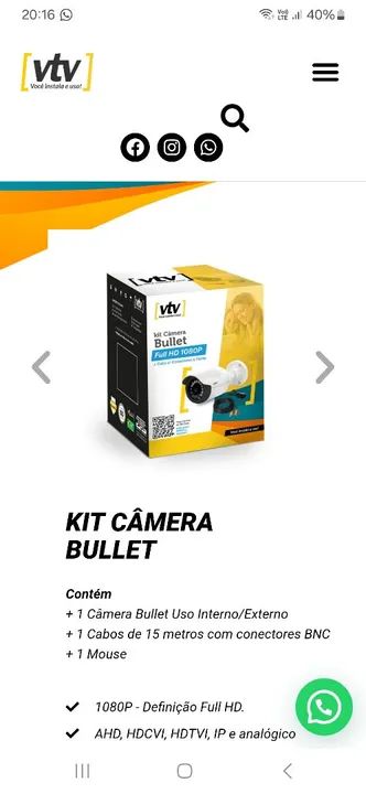 Kit Câmera Bullet Full HD 1080P - Foto 6