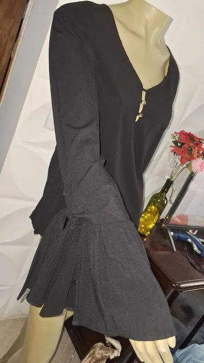 BLUSA VISCOSE PRETA TAM M 