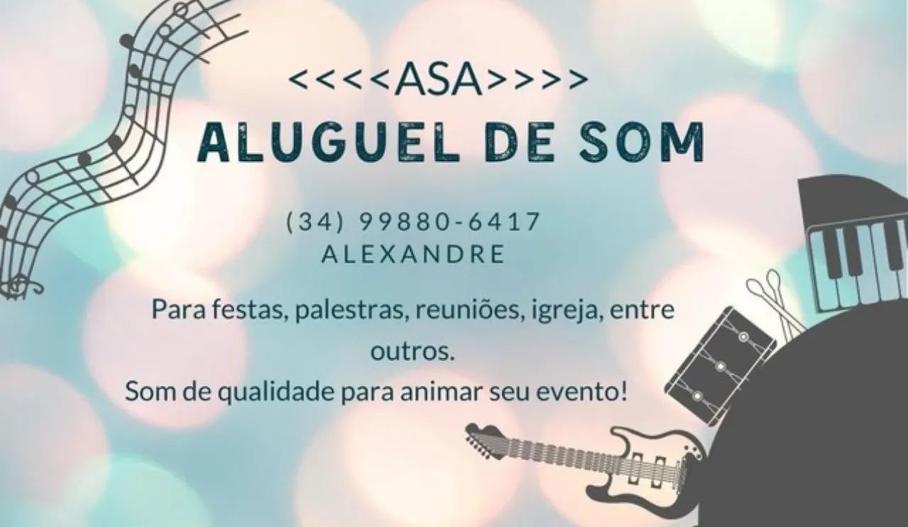 Aluguel de som - a partir de R$200,00(festas, palestras, reuniões, etc.)