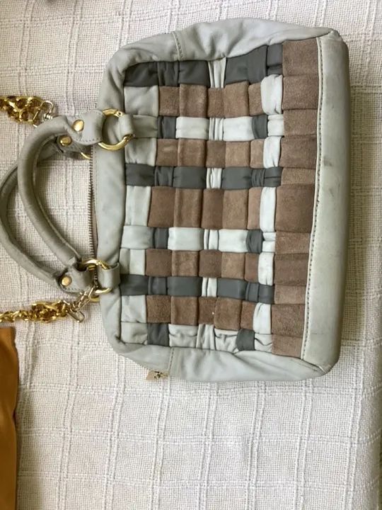 Bolsa de Couro entrelaçado Claudia Simões - Foto 4