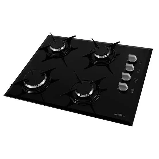 Cooktop Britânia 4 Bocas Preto Novo com Nota Fiscal
