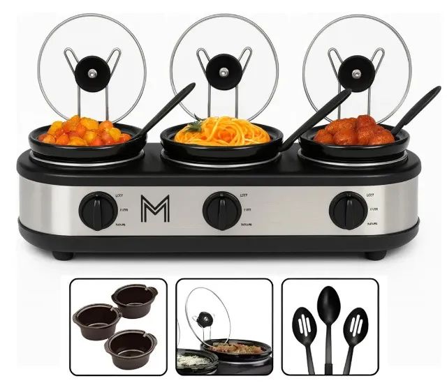 Rechaud Elétrico Members Triplo Buffet Slow Cooker 3 Panelas - Foto 3