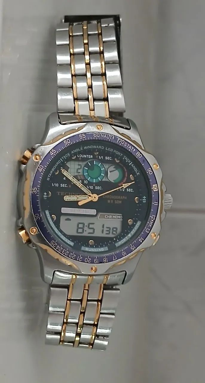 Relógio antigo Chronograph anos 90 raro exemplar de coleção