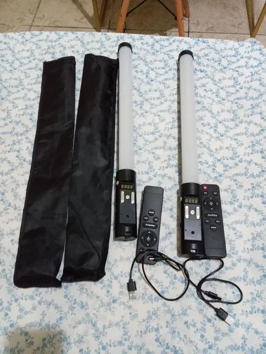 Kit Iluminação LED para Streaming  2 Barras RGB + Controle Remoto - Foto 2