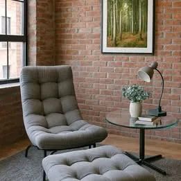 Poltrona Costela de Adao com puff