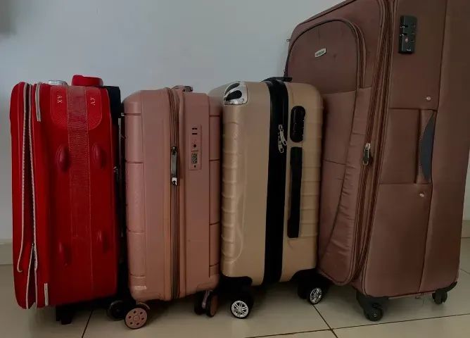 (SÃO CARLOS SP) Mala grande Santino semi-rígida 47x35x77 - rodas360º - Foto 4