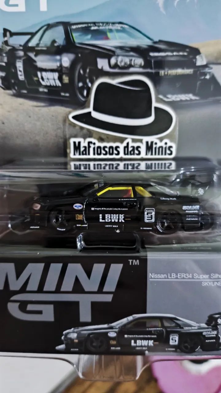 Mini GT Nissan Skyline R34 preto LBWK - Hobbies e coleções - São