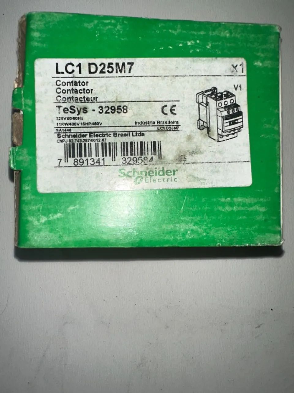 Lc1d25m7 Contator Schneider 3p 25a 220v 50/60hz