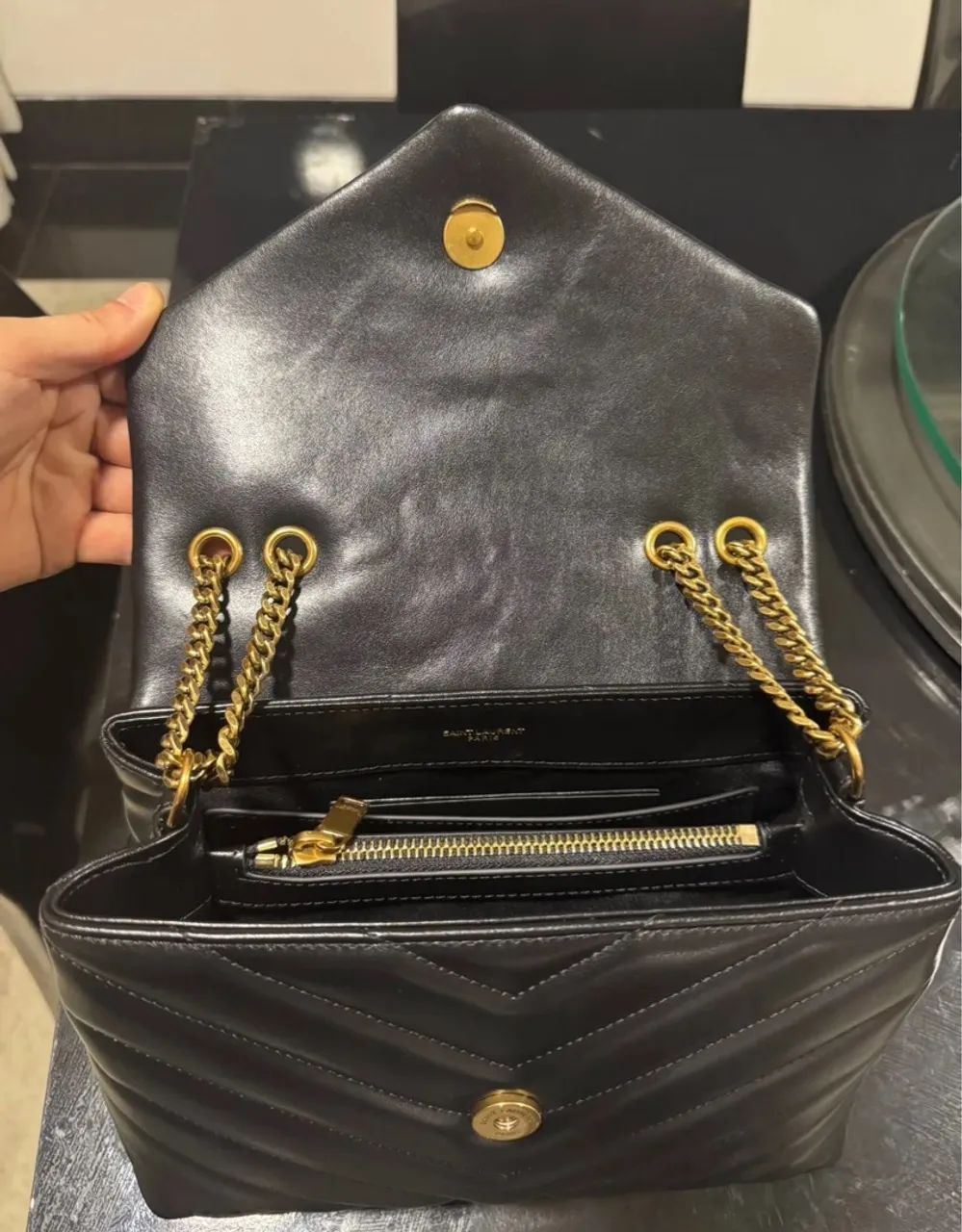 Bolsa YSL Loulou Preta Couro Original  - Foto 2