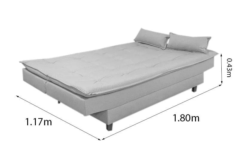 Sofá Cama Casal 180cm Linho Bege Sofá 3 Lugares - Foto 4