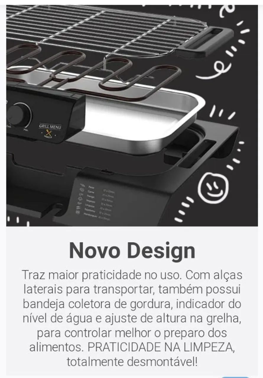 Churrasqueira Elétrica Cadence Grill Menu - Foto 6