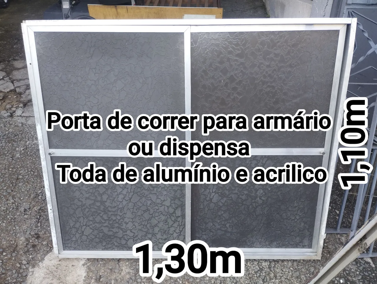 Porta de correr para armário ou dispensa 1,30m x 1,10m