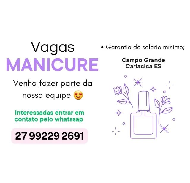 MANICURE TEMOS VAGA