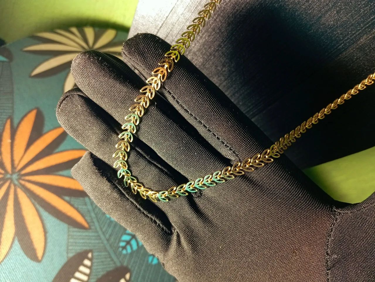 Chokers trigo banhada a ouro 