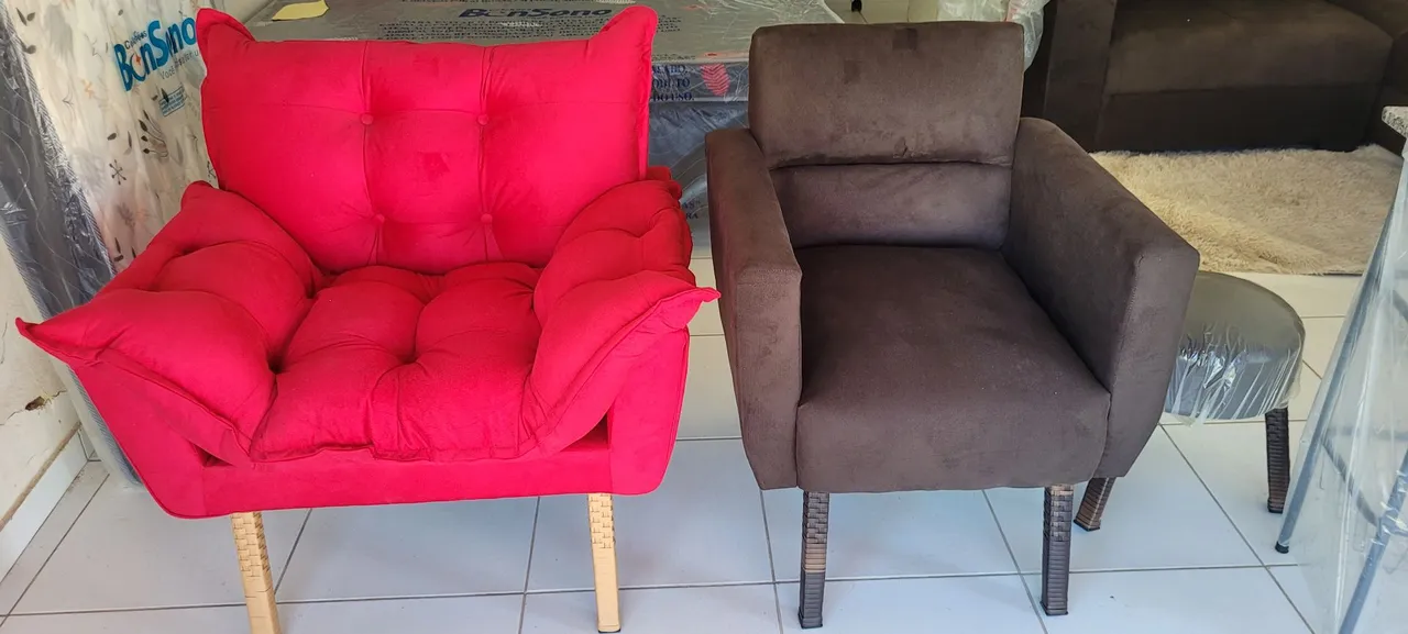 Poltronas confortáveis e elegantes