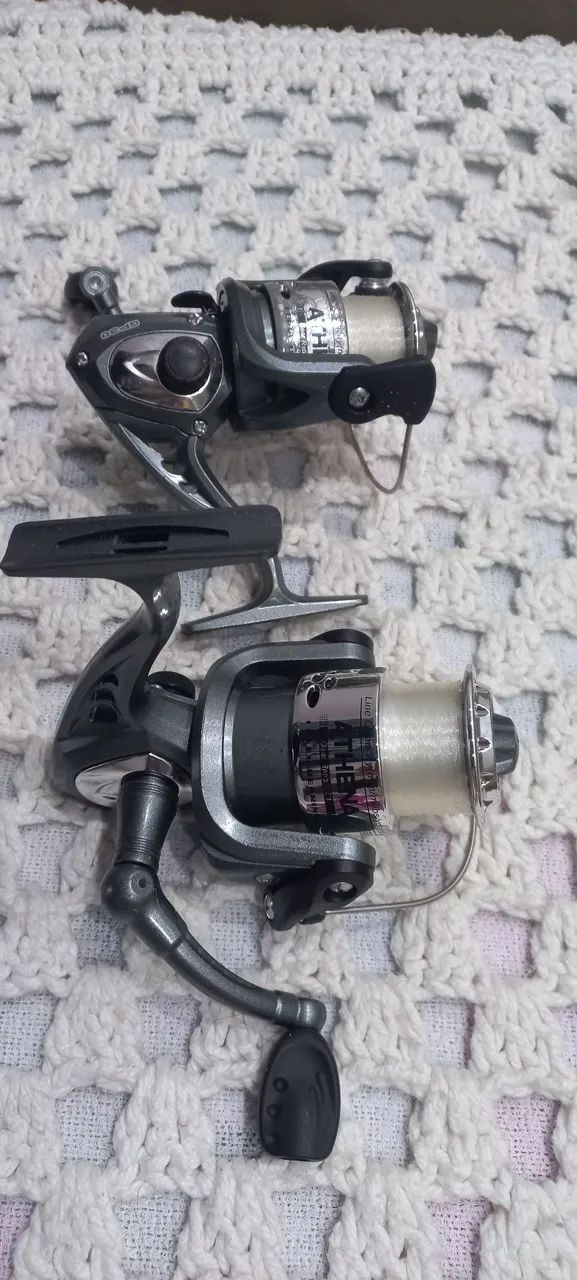 Kit de pesca com 3 molinetes e vara - Foto 5