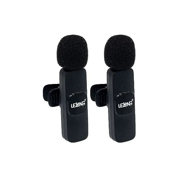 Kit Duplo Microfone Lapela Sem Fio iPhone Lightning com 2 Lapelas + 2 Receptores - Lelong - Foto 3